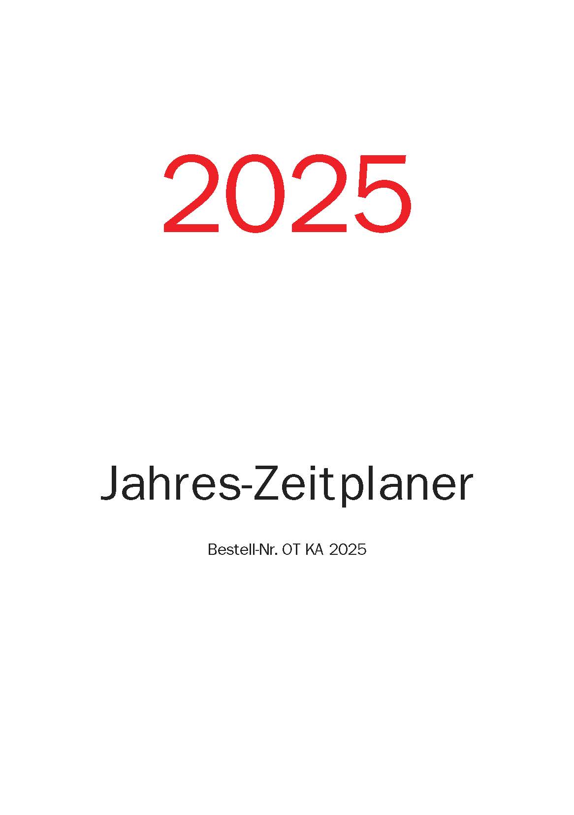 Timer-Kalenderteil 2025 (1 Woche - 2 Seiten)